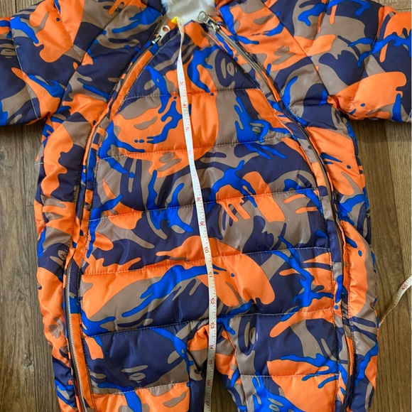New Infant Snowsuit Coverall Blue Orange Camouflage 9 months NWOT - Picture 10 of 16